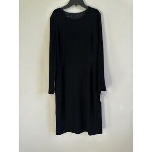 Judith & Charles Long Sleeve Back Zip Midi Dress In Black Size 12 $780